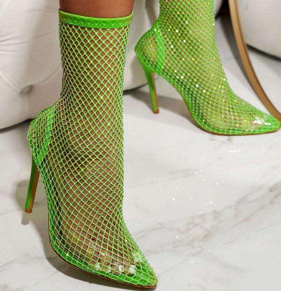 STRASS | Enkellaarsjes met Glitter Net