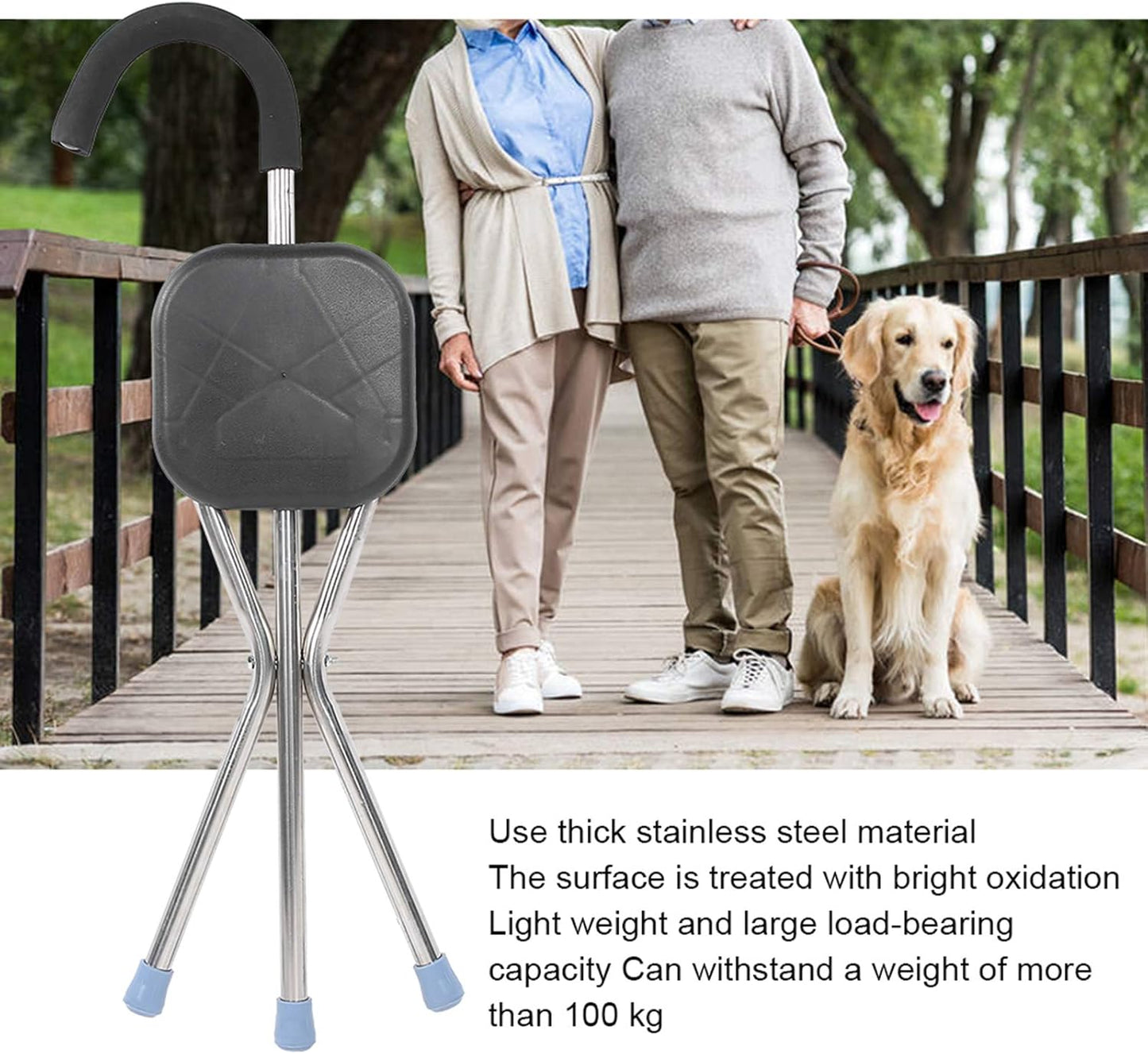 Vouwbare Wandelstok met Zitje