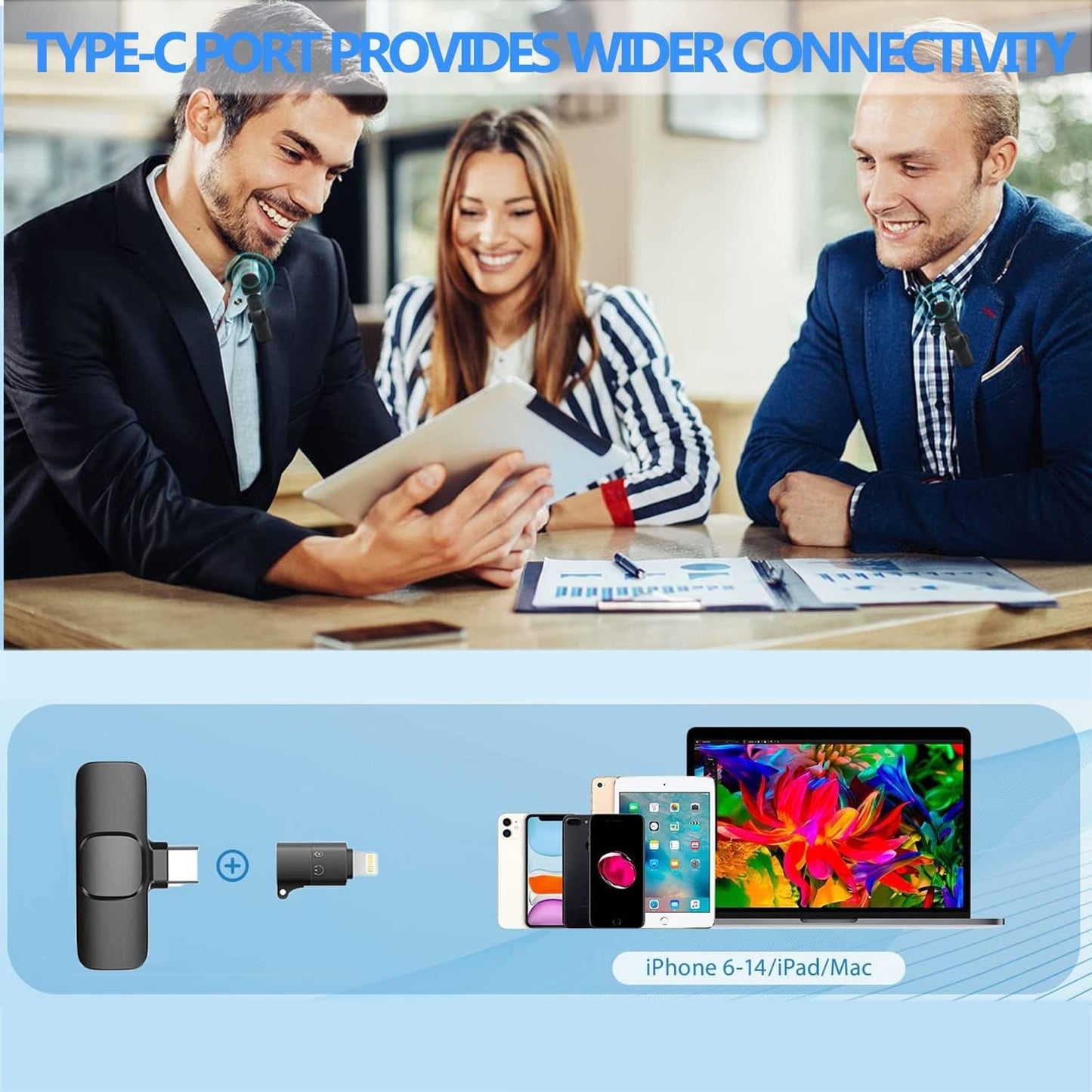 Draadloze lavalier microfoon voor iPhone/Android