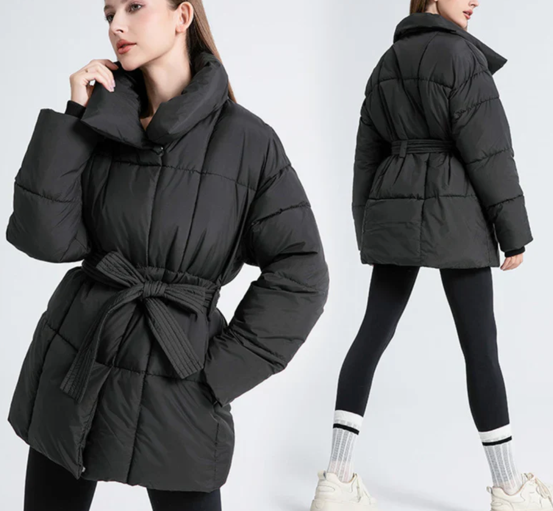 KYLIE - Korte Puffer Coat met Taille Riem | 50% OFF