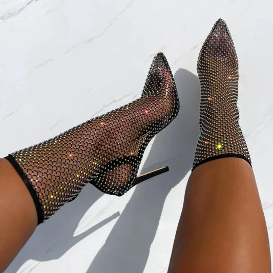 STRASS | Enkellaarsjes met Glitter Net